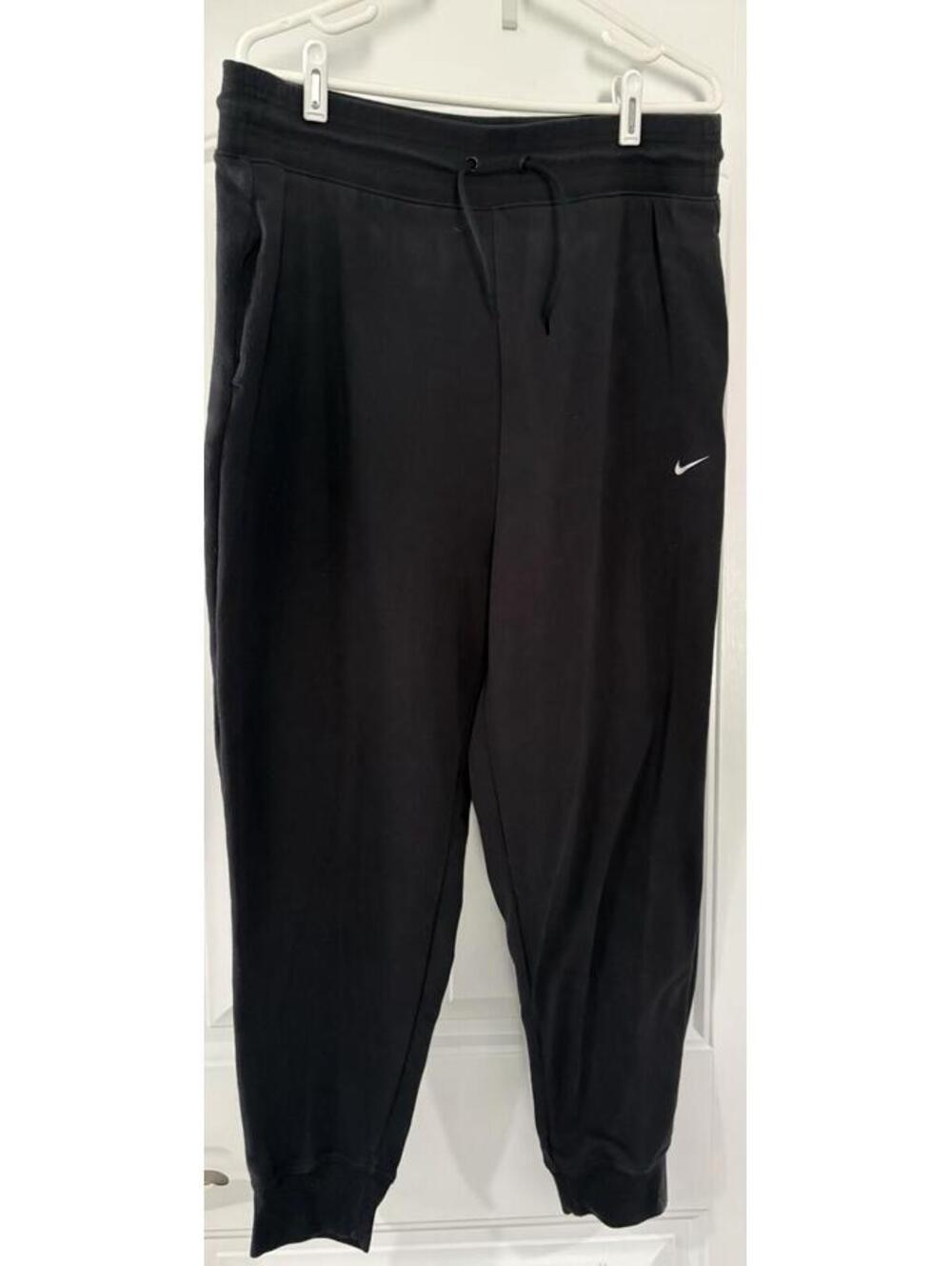 Nike Jogger Women's XL Black French Terry Drawstring Dri-Fit Pants